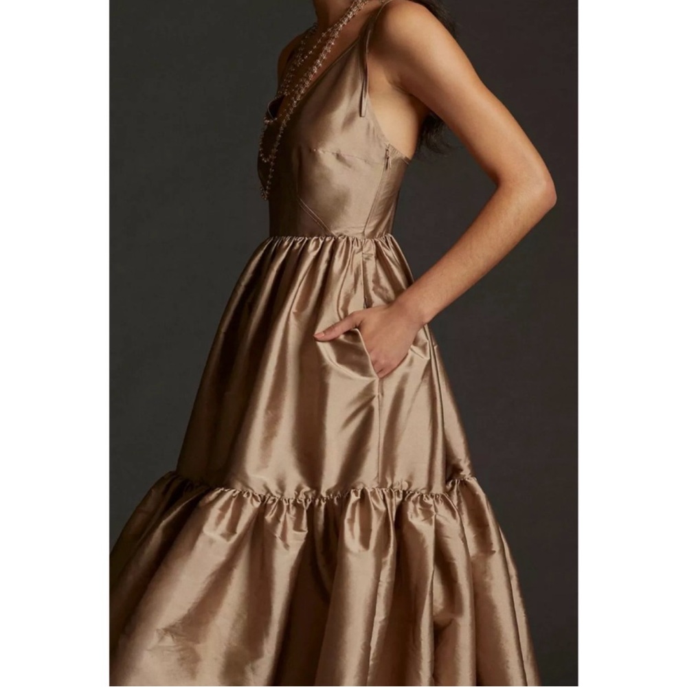 Bloni Tiered V-Neck Maxi Dress, sold at Anthropologie XS - Picture 3 of 11